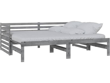 Sofá cama VIDAXL Gris Madera (203.5x185x68.5 cm)