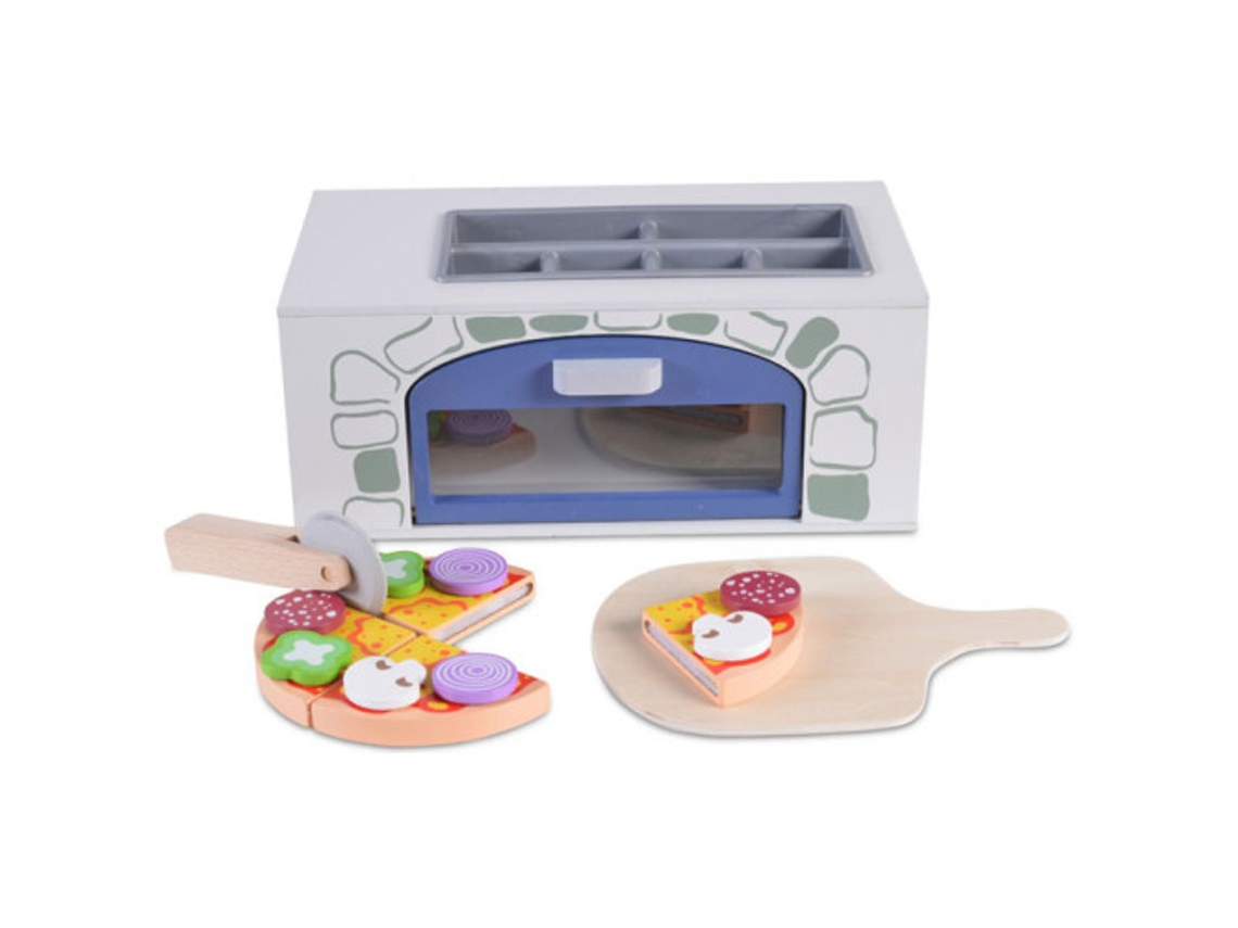 Utensilio de cocina MONI Horno Pizza 7 Piezas de Madera (Edad Mínima Recomendada: 36 meses)
