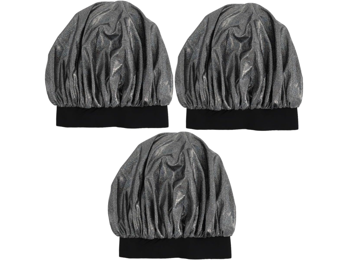 Conjunto de gorro de natación elástico de satén de 3 piezas para mujer, gorro cómodo para la noche que protege los ojos.
