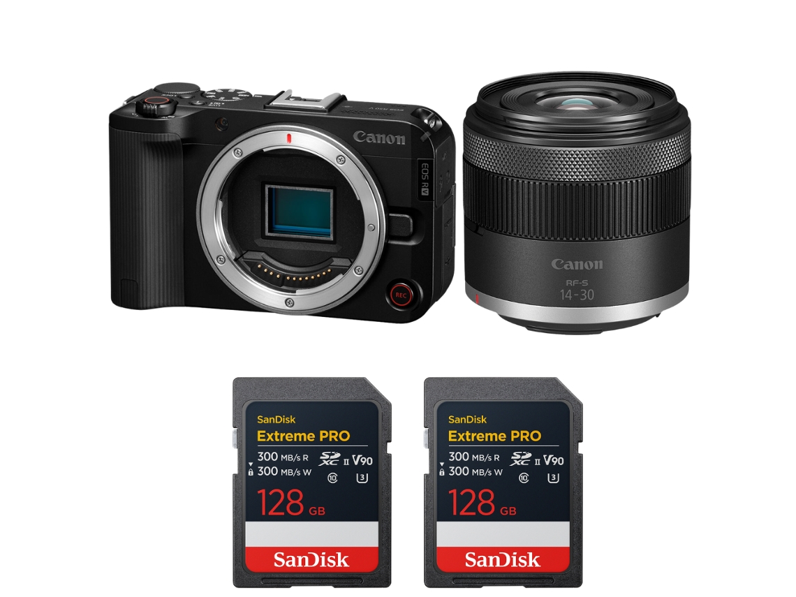 Canon Eos R50 V + Rf-s 14-30mm F/4.5-6.3 Is Stm Pz + 2 Sandisk 128gb Extreme Pro Uhs-ii Sdxc + Ebook “20 Consejos Para Fotos Que Impactan”
