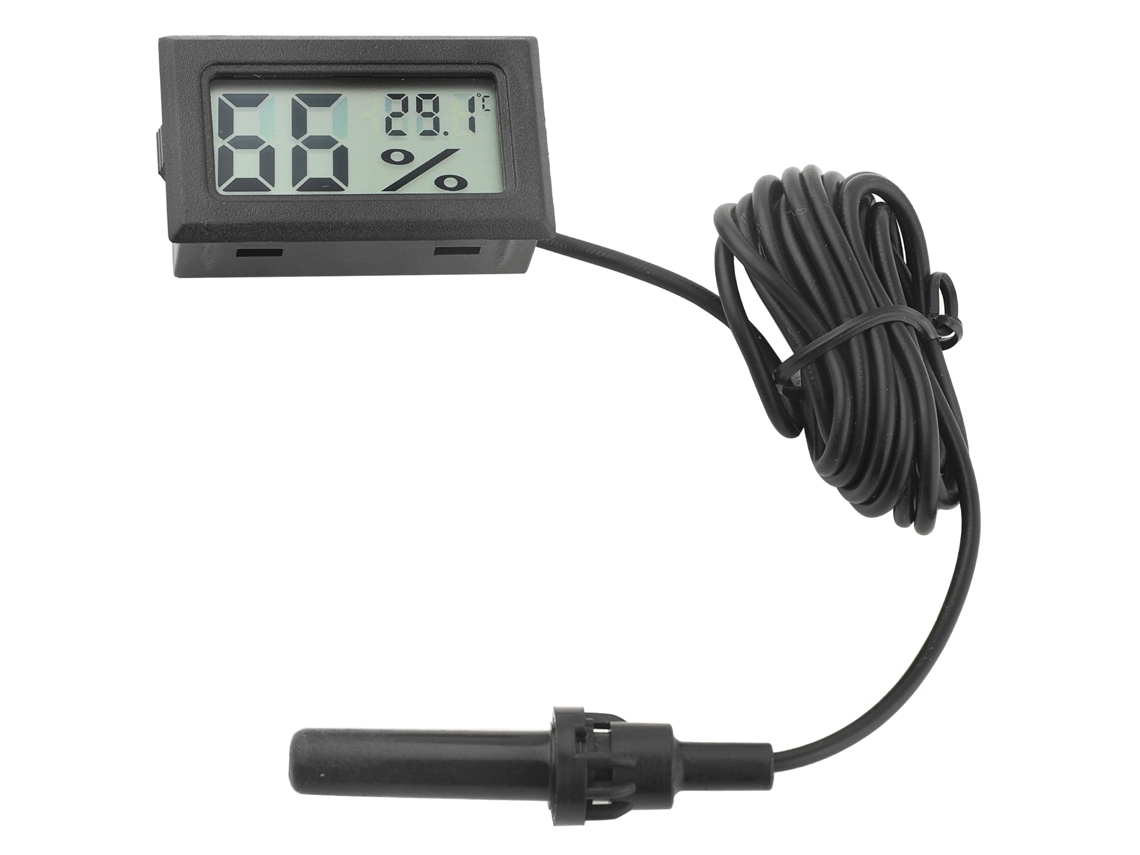 Termómetro E Higienizador Digital Lcd Con Sonda De 1,5 M, Alta Precisión, Pantalla Grande, Material Negro De Primera Calidad.