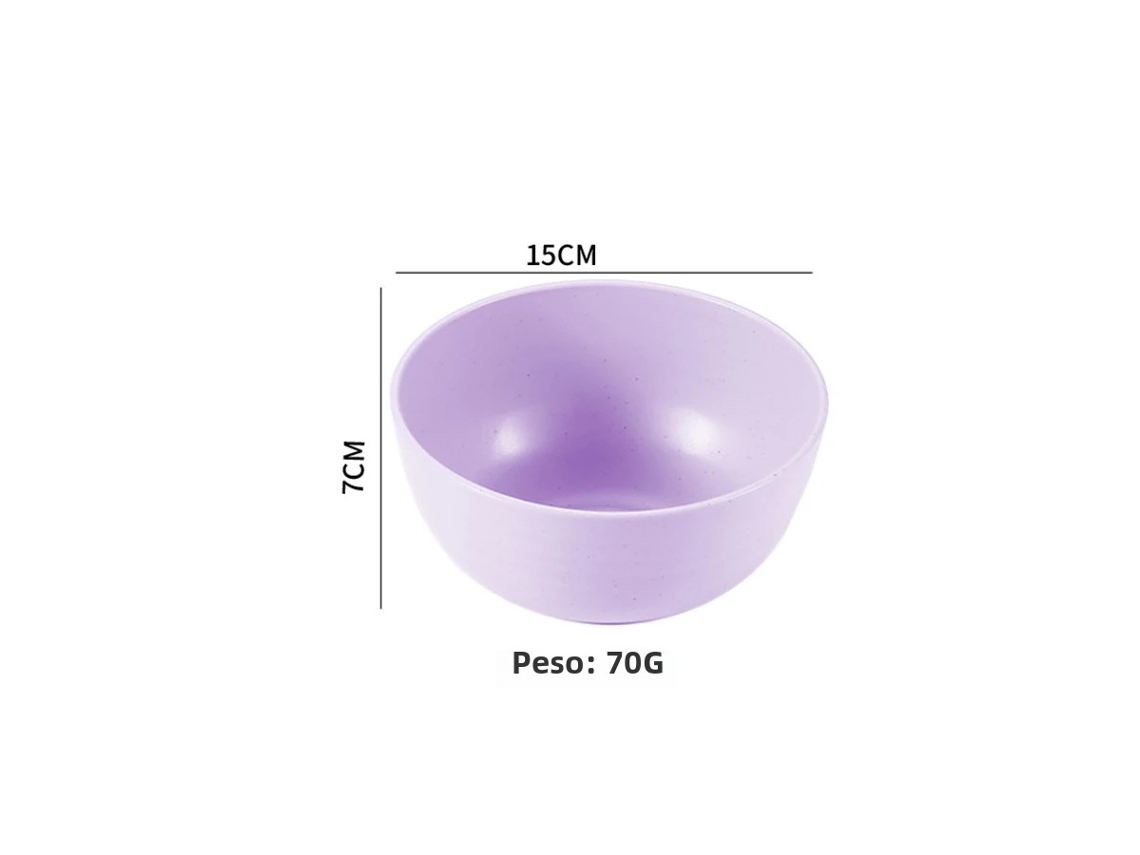 (morado Grande) Tazón De Cocina Ecológico De Plástico Sólido De 6 Pulgadas, Gran Capacidad