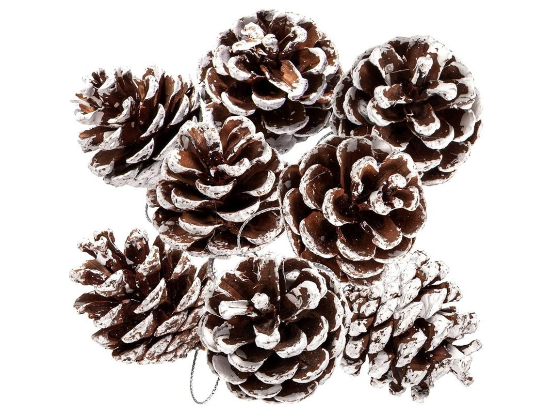 12 Conchas De Pino Naturales Con Cuerda De 4-5 Cm Para Decoración Navideña Y De Fiestas.