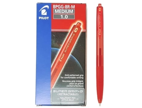 Pack 12 Bolígrafos PILOT Super Grip Rojo