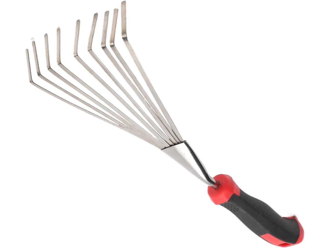 Rastrillo De Mano Para Jardín - Rastrillo Pequeño Para Macizos De Flores | Herramienta Corta De Metal Para Jardinería