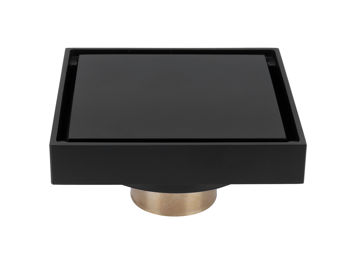Desagüe De Suelo De Cobre Negro De 10x10 Cm Con Rejilla Anti-obstrucción Para Baño, Cocina Y Balcón.