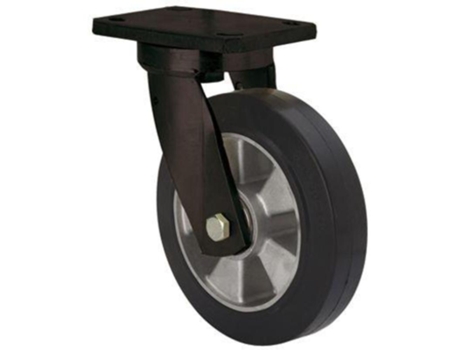 Rueda giratora placa 10hlb125-deb aluminio-goma negra elastica eje bolas ALEX