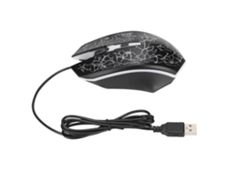 Mouse Com Fio Usb Preto Gamer Office 1600dpi Óptico Luminoso X7 Para Pc Laptop Windows