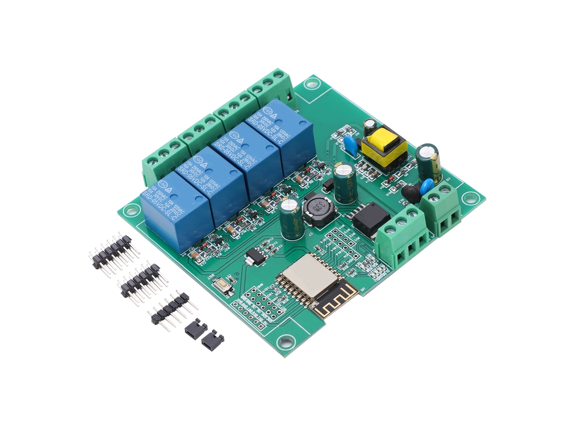 Módulo Relé Wifi 4 Canales Placa De Desarrollo Esp8266 Control Inalámbrico Dc7-12v/5v Usb