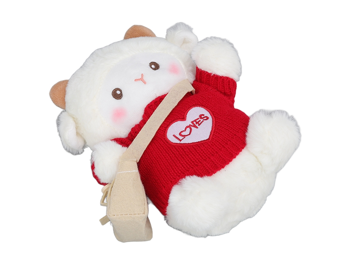Ovejita De Peluche Adorable Con Tela Suave Y Agradable Para La Piel De Los Niños - Rojo