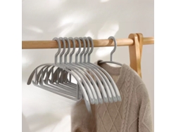 10pcs Cabide Antiderrapante Para Secar E Armazenar Roupas Cinza 