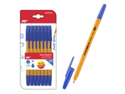 Juego de 21 bolígrafos de tinta azul suave con punta de 1,0 mm.