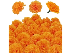 Juego de 30 flores artificiales de caléndula para decoración.
