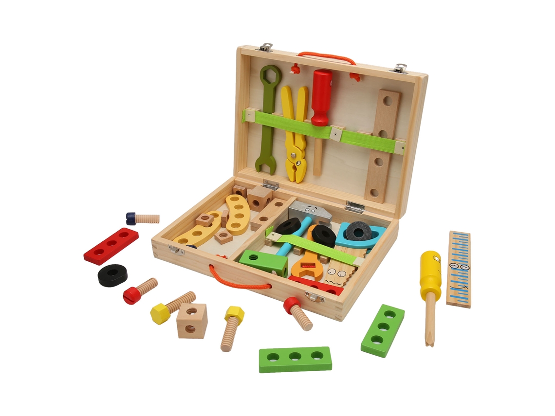 Set De Herramientas De Madera Para Niños, Juguete Educativo De Simulación Con Tornillos Y Tuercas, Regalo Ideal Para Niños Pequeños