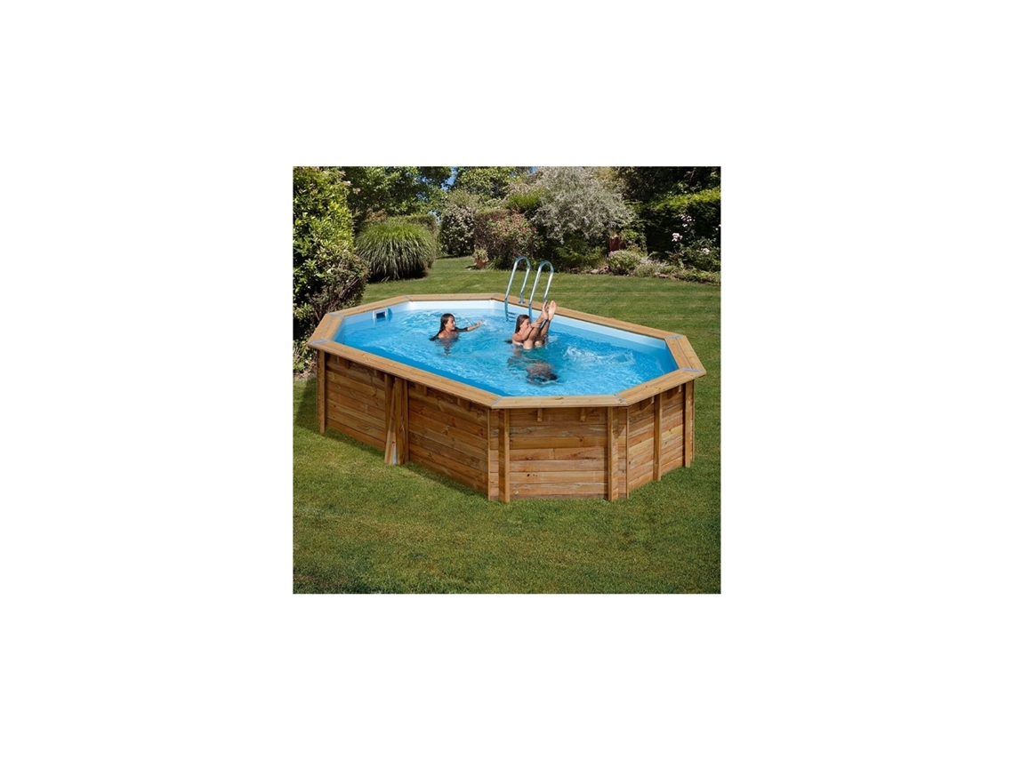 Piscina Madera Natural GRE Ref.7900862 Grenade 2 Ovalada 436X336X117