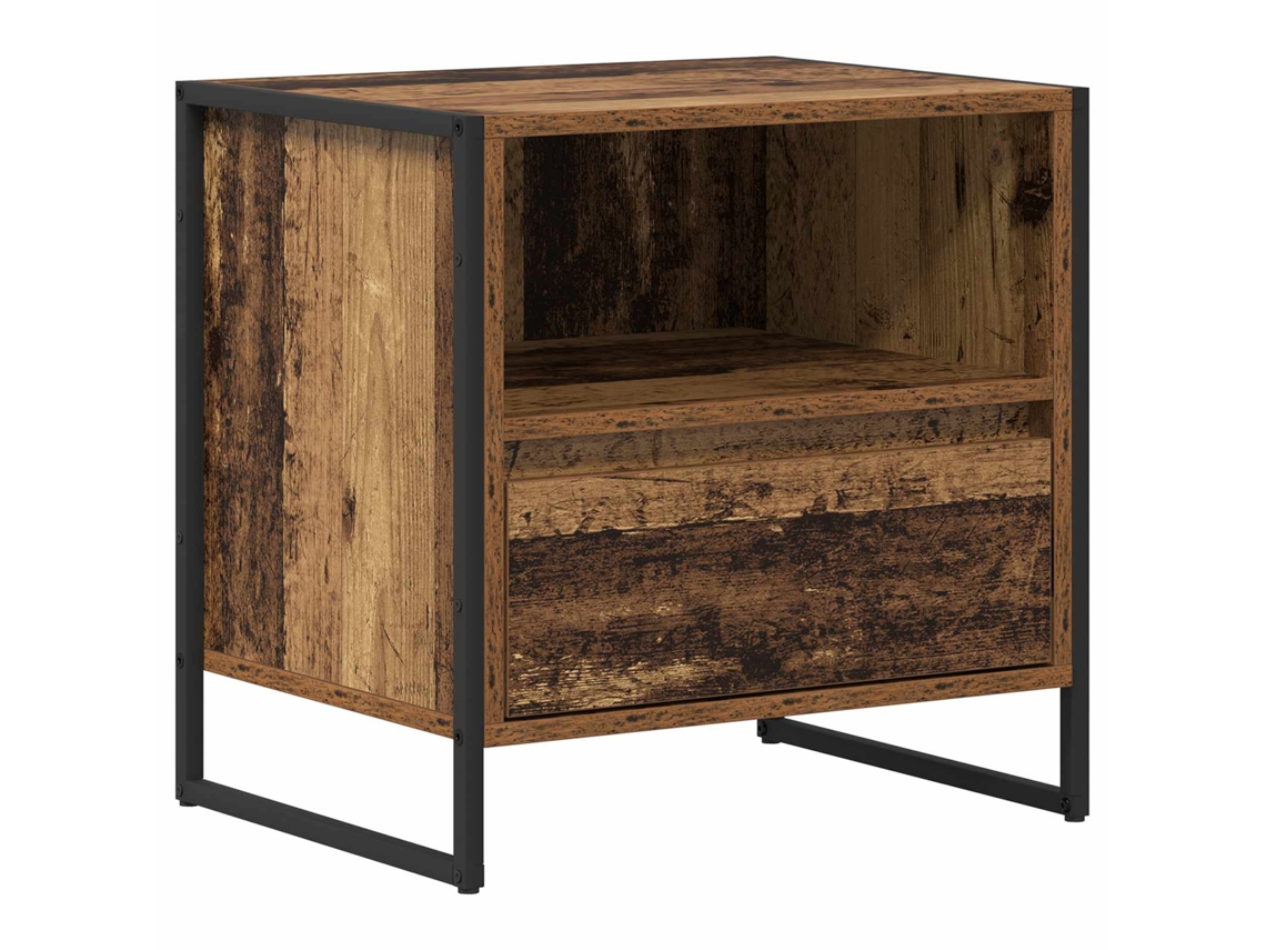 Mesita de noche antigua de madera con cajón MAISON EXCLUSIVE 50x39,5x50 cm
