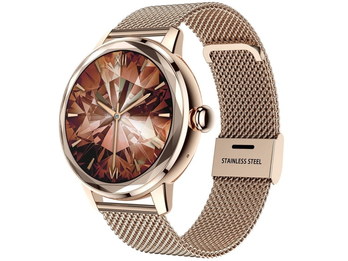 Reloj inteligente para mujer, pantalla TFT de 1,19 pulgadas, resistente al agua IP67, monitor de actividad física, compatible con Android e iOS Bestvite (dorado)