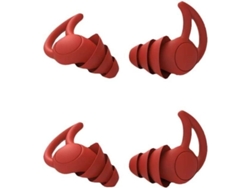Auriculares Silenciosos Para Dormir, Con Cancelación De Ruido, De Silicona, Con Cable, De Dos Piezas, Rojos.
