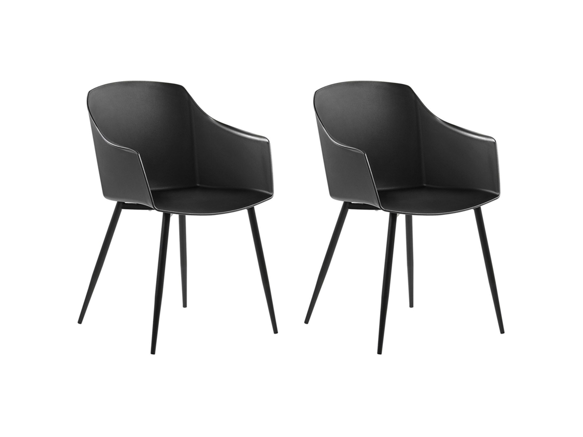 Moderno conjunto de cadeiras em plástico BELIANI Fonda de Material sintético Preto 57x51x83