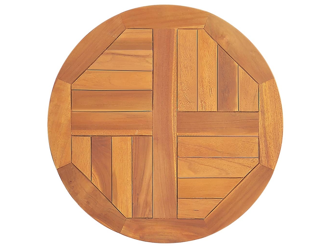 Superficie De Mesa Redonda Madera Maciza De Teca 2,5 Cm 50 Cm