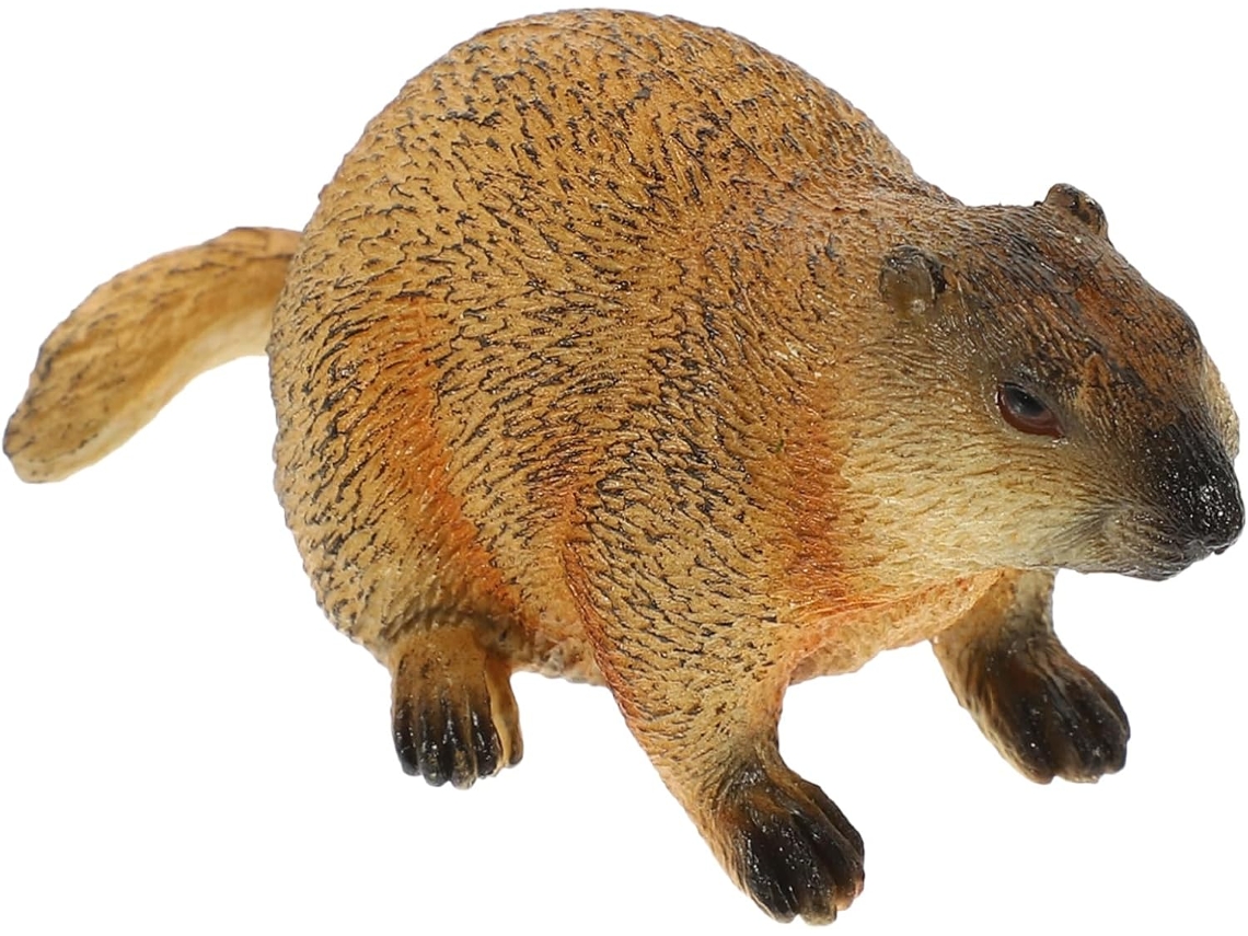 Figura Realista De Marmota, Modelo M-2733, De Plástico Liso, Ideal Para Decoración.