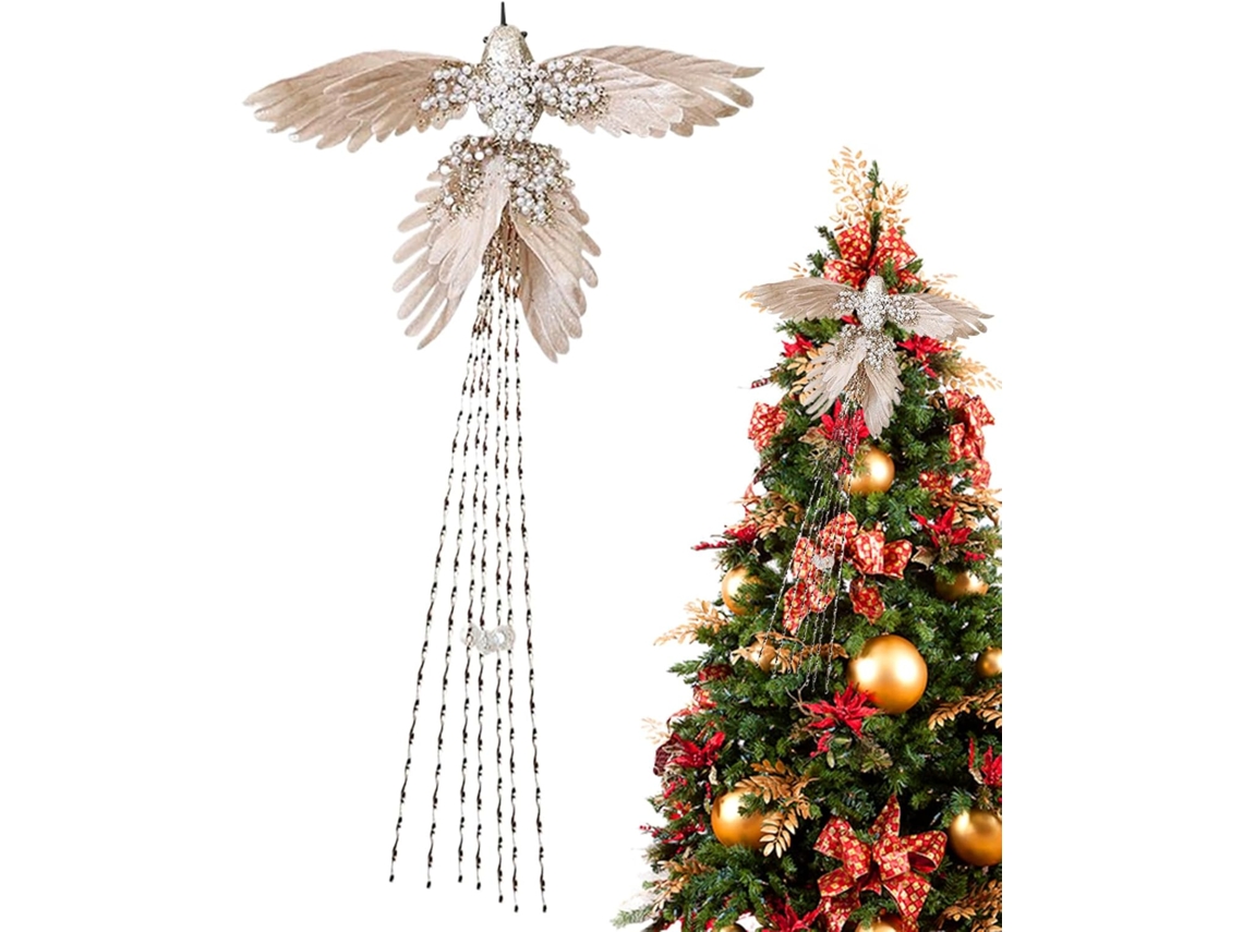 Adorno Navideño De Colibrí | Colgante De Árbol Con Purpurina, Accesorio Para Escenas Artificiales -