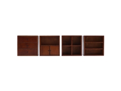 Conjunto De 4 Armarios De Madera En Miniatura, Color Marrón, Para Casa De Muñecas, Escala 1:12
