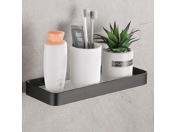 Organizador De Ducha Rectangular De Vidrio Templado, Sin Clavos, Almacenamiento Ordenado, Negro.