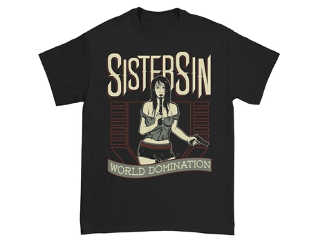 Camiseta ROCKINSTONE de dominación del mundo de Sister Sin (Algodón - XXXL)