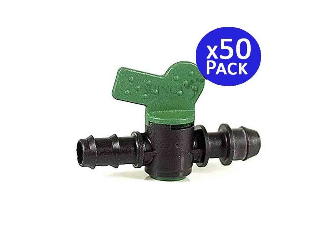 Llave de Paso Riego Por Goteo 16Mm a Toma Pack 50 SUINGA