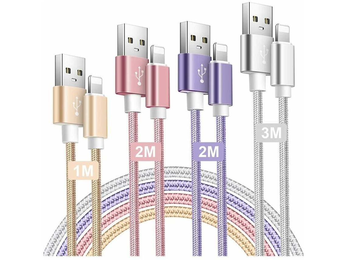 Conector Lightning a USB A ultrafino, soporte posventa robusto, carcasa trenzada para iPhone 13, 12 y 11 SE 2020, con compatibilidad perfecta.