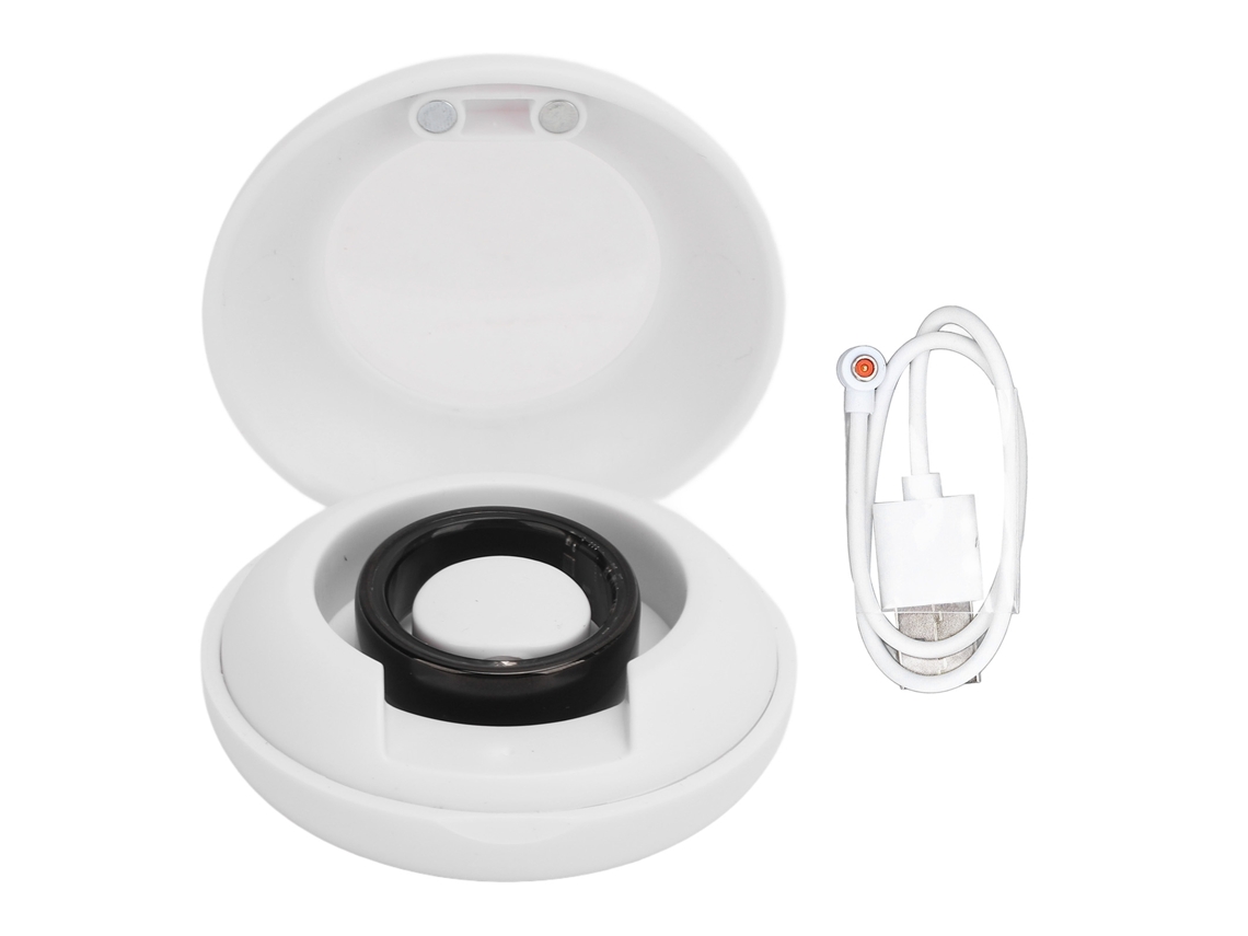 Anillo Inteligente De Salud Bluetooth Ip68, Monitor De Pasos Y Calidad De Sueño Con Estuche De Carga, Talla 12, Negro
