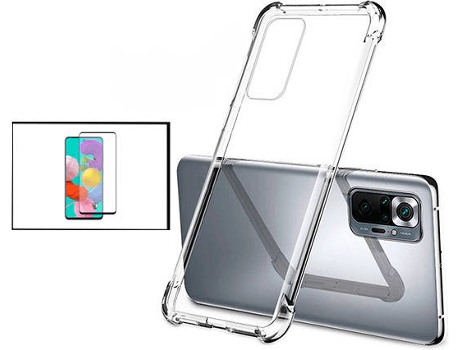 Kit Funda SuperProtect Anti-Shock y Película de Cristal Templado 5D Full Cover Xiaomi Redmi Note 10 Pro PHONECARE Transparente
