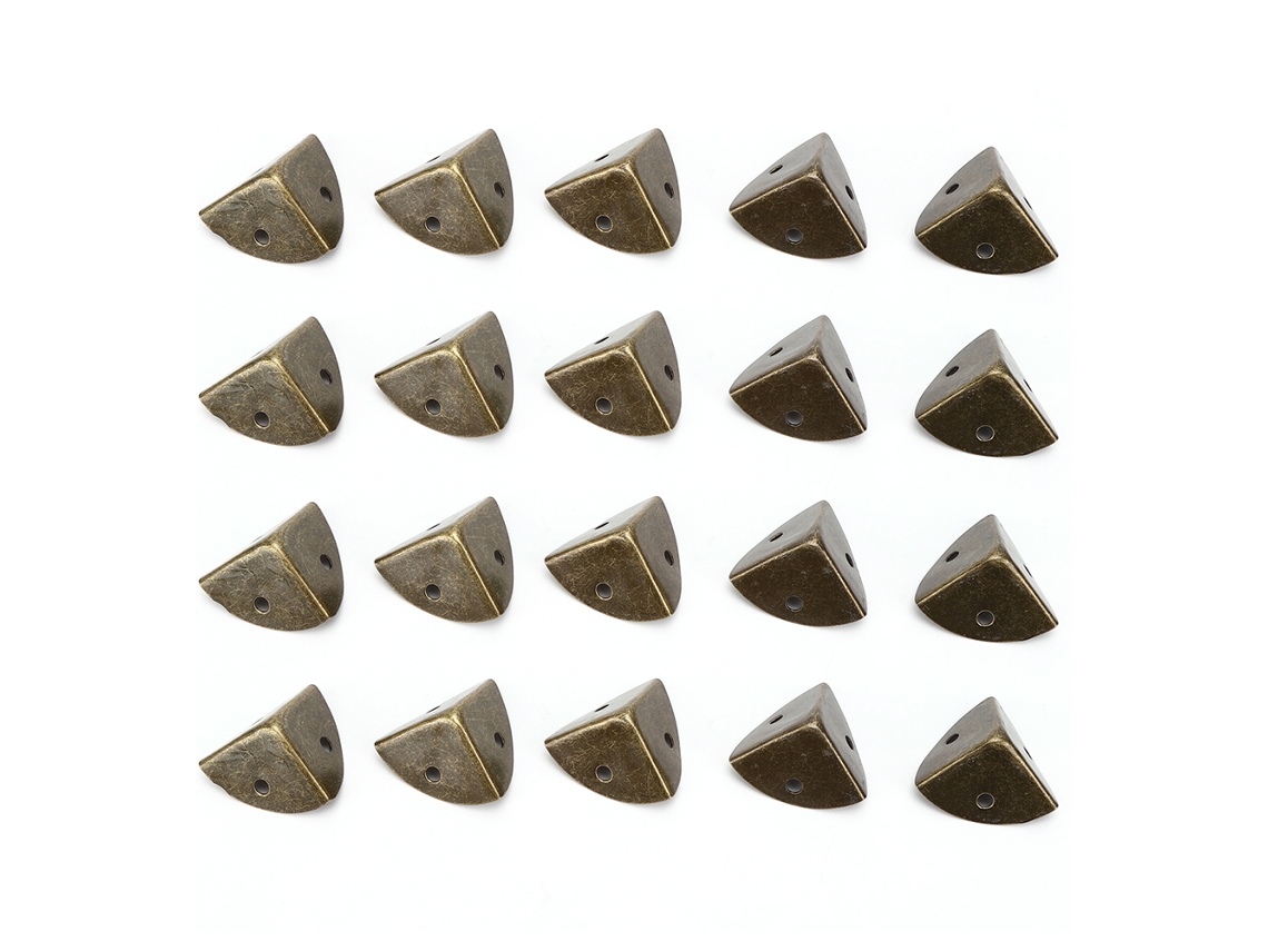 20 Protectores De Esquina De Bronce Antiguo De 26x26 Mm Para Decoración De Cajas De Madera.