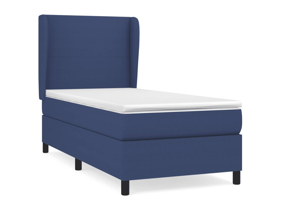 Maison Exclusive - Cama Box Spring Con Colchón Tela Azul 90x190 Cm