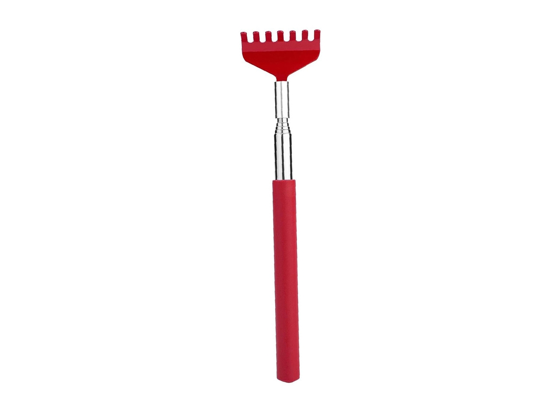 Rascador de espalda ajustable de acero inoxidable, portátil, retráctil, con agarre de goma para adultos.