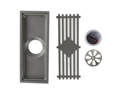 Desagüe rectangular de acero inoxidable para suelo, resistente a la corrosión y a prueba de derrames.