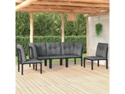 Conjunto de jardín de mimbre de 5 piezas DKD Home Decor en negro y gris