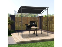 Cenador para barbacoa de acero antracita de 215 x 150 x 220 cm Wsd244667 Lovely Home