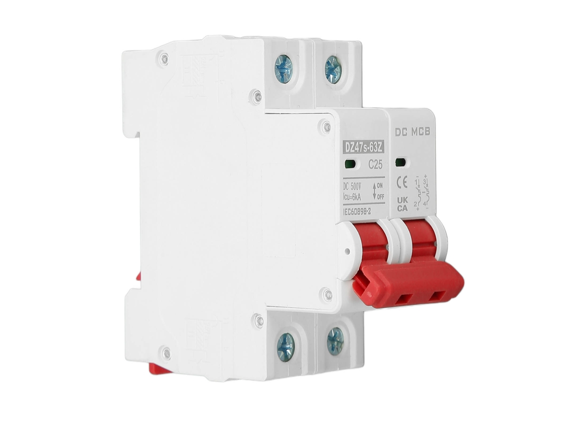 Disyuntor Dc 2p 500v 25a Con Protección Contra Sobrecarga Y Sistema Magnético Para Sistemas Fotovoltaicos.