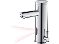 Grifo De Baño Con Sensor Infrarrojo Sin Contacto, Elegante Grifo Monomando Cromado Para Agua Fría Y Caliente.