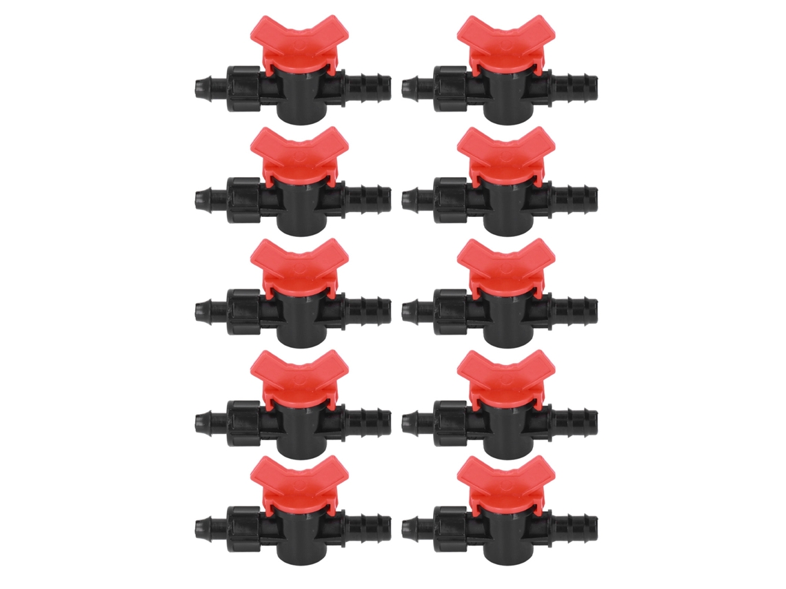 10 Piezas Válvula De Pelota Con Espiga 5/8 Pulgada Ajustable Para Riego Por Goteo Anti-fugas Interruptor