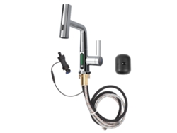 Grifo de lavabo con pantalla digital cromada para baño y cocina