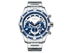Reloj De Hombre (plateado), Moderno Y Elegante, Cronógrafo Multifuncional De Cuarzo Con Seis Manecillas.