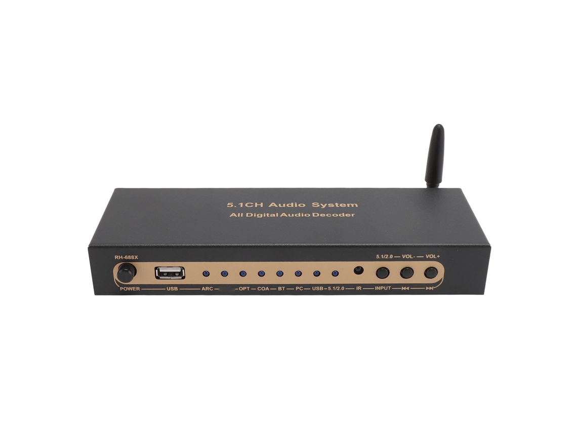 Decodificador De Audio De 5.1 Canales Con Decodificación 5.1ch Bluetooth 192khz/24bit 4k Arc Enchufe Eu