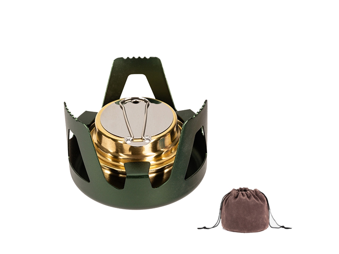 Hornilla Portátil Pequeña De Alcohol Con Base De Aluminio Y Quemador De Cobre Para Acampar, Hacer Senderismo, Ir De Mochilero Y Picnics.