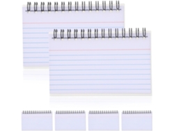 Juego De 6 Fichas Blancas Rayadas, Blocs De Notas Pequeños Y Portátiles De Papel Grueso.
