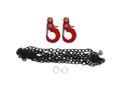 2 Ganchos De Remolque Rc De Aleación De Aluminio Resistente A La Corrosión Con Cadena Para Coches Modelo A Escala 1/10 Scx10 Rojo