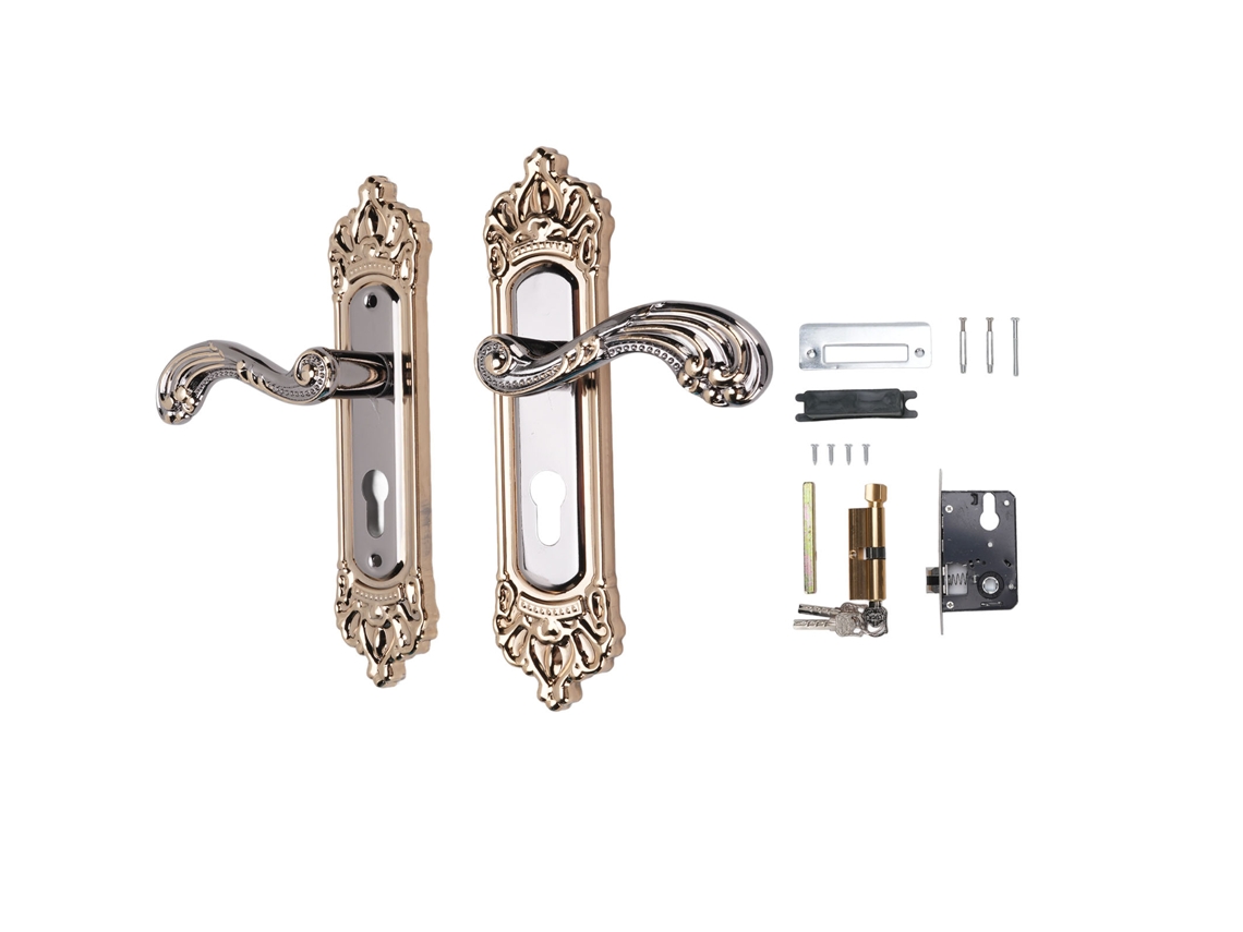 Juego De Cerradura Y Manija De Puerta De Aleación De Aluminio De Estilo Europeo Para Dormitorio, Baño, Oficina, Cocina.