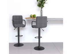 Taburetes de bar 2 piezas Tela gris claro Lovely Home